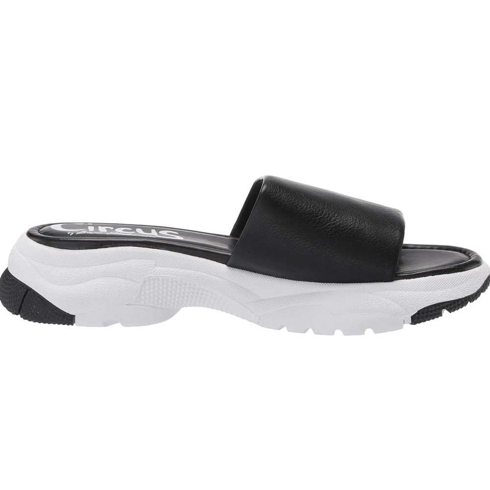 BRAND NEW Sam Edelman Circus Arial Black Leather Slide Sandal Size 7 - Picture 2 of 5